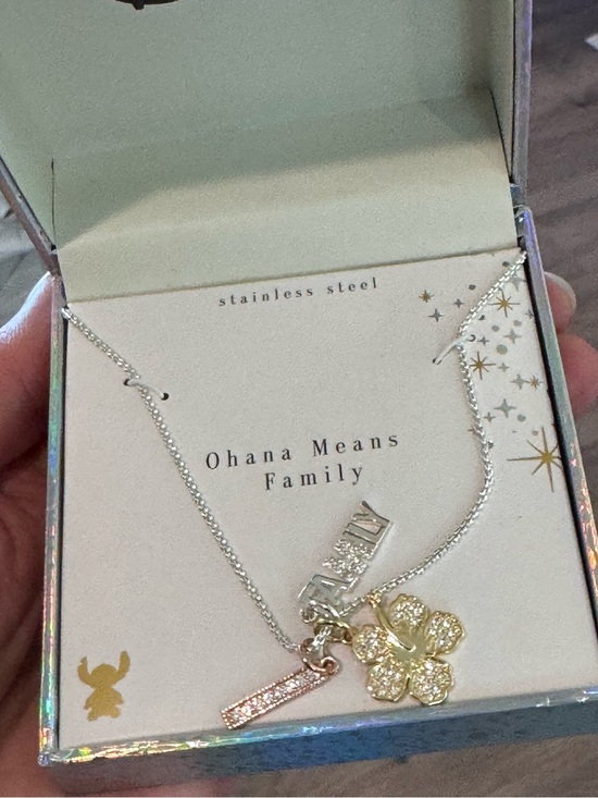 Disney Jewelry - Lilo Stitch Ohana Means Family necklace